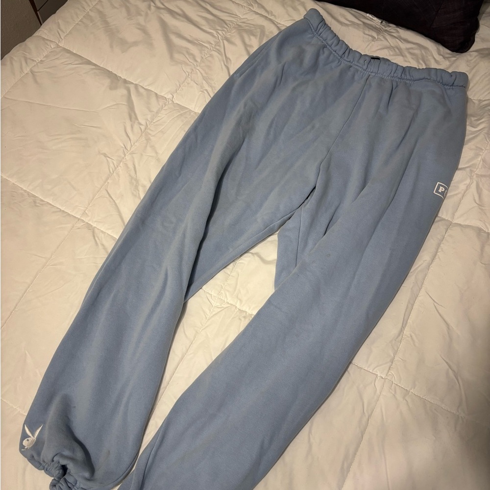 PLAYBOY by Pacsun Light Blue Sweatpants/Relaxed Fit Joggers